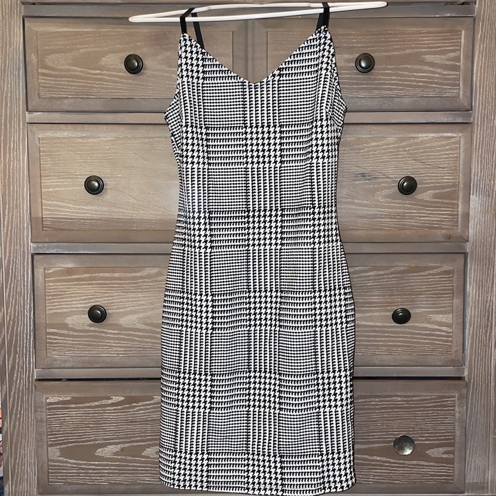 Checkered Exchanged Mini Dress - Picture 1 of 6